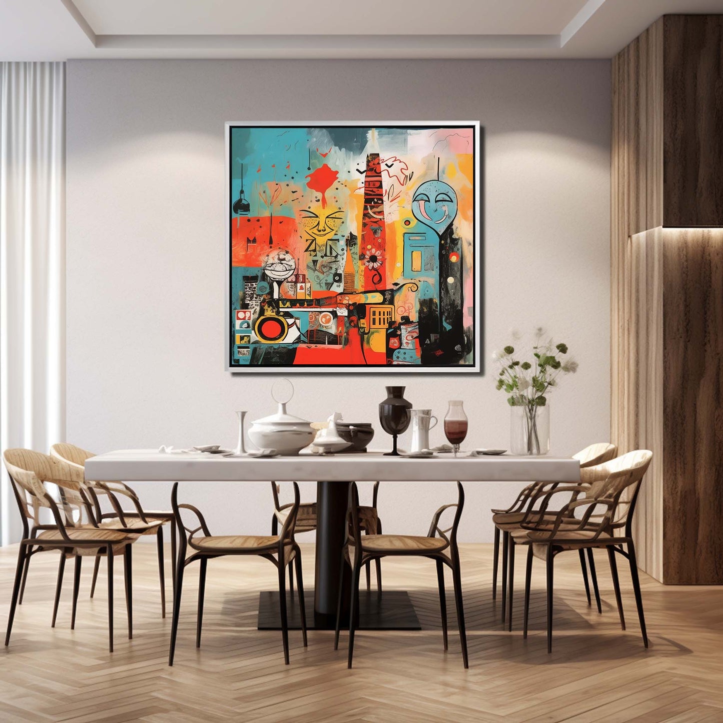 Vibrant Modern Pop Art Canvas Painting for Contemporary Home Decor