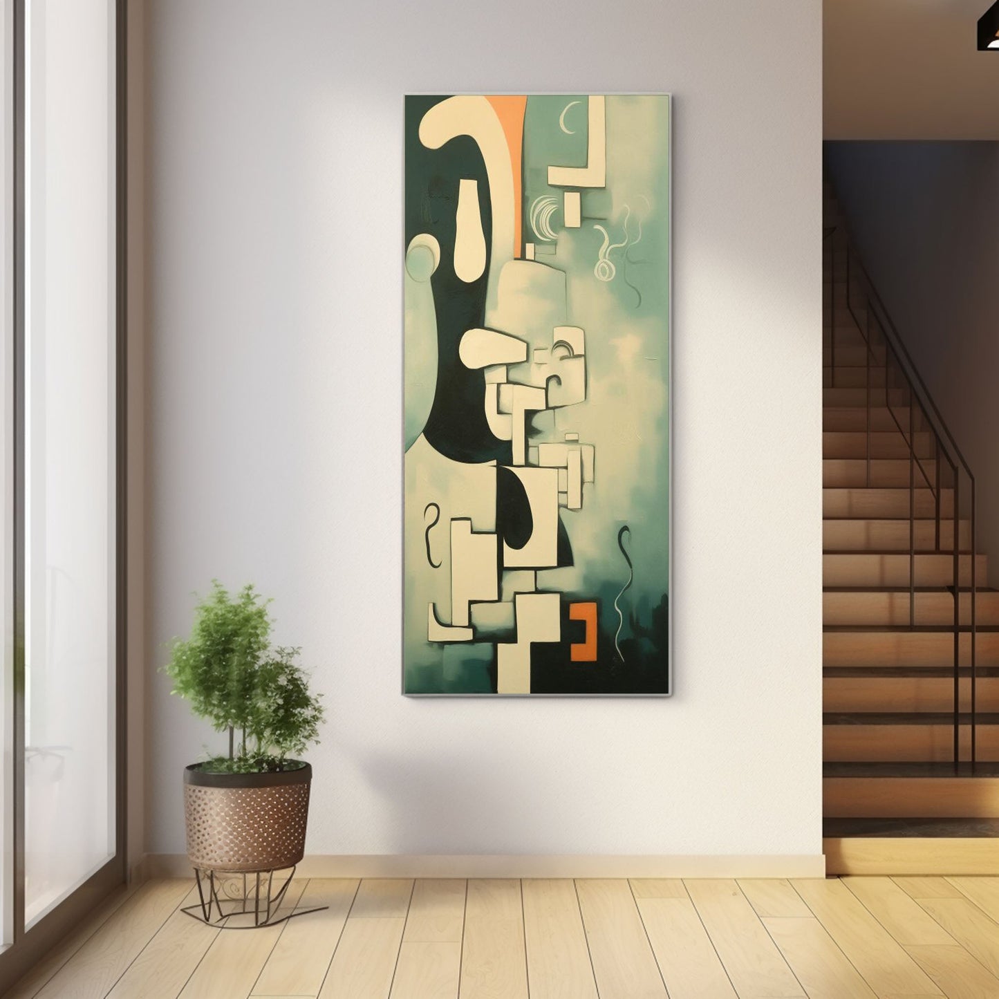 Abstract Minimalist Oil Painting for Modern Home Decor