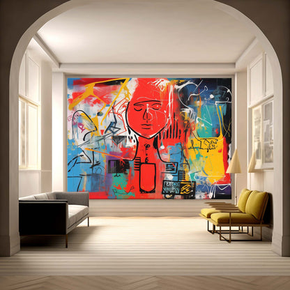 Vibrant Modern Pop Art Face – Bold Colorful Expression for Contemporary Decor