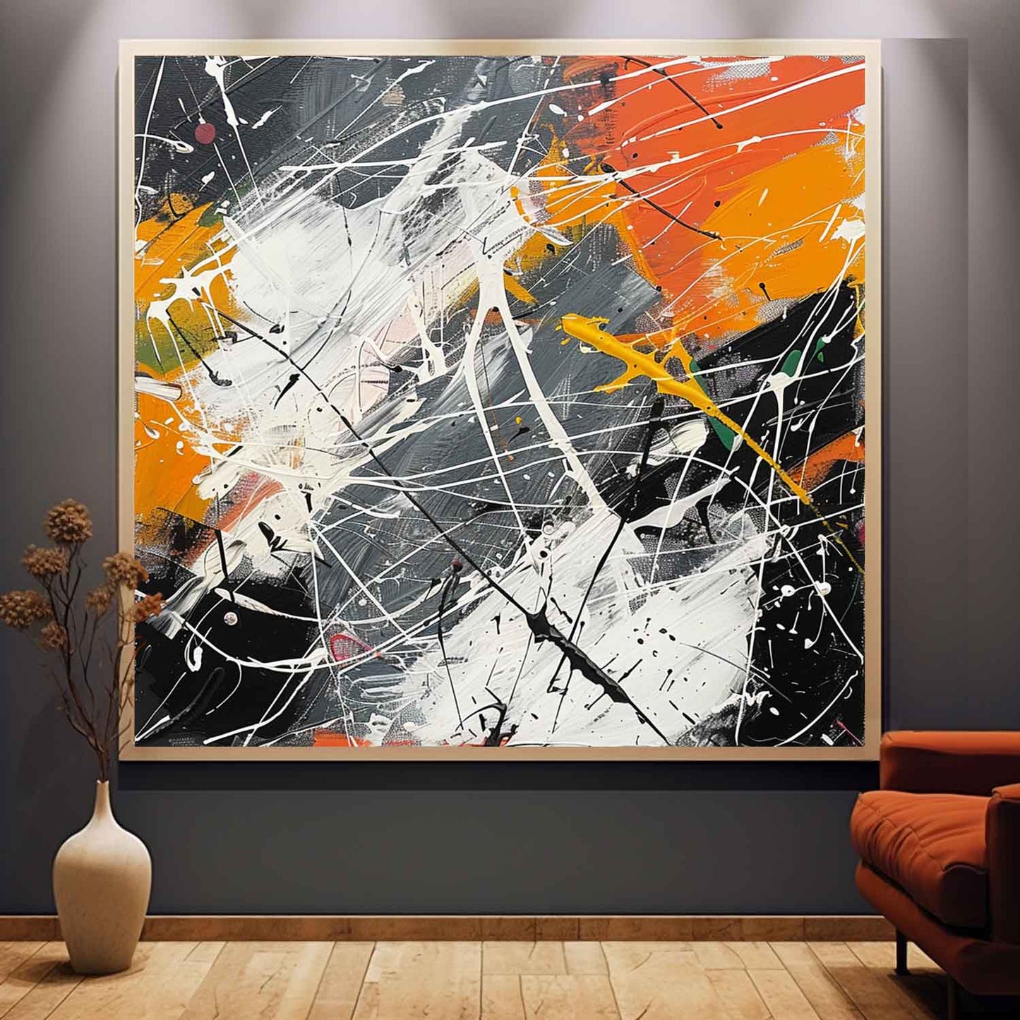 Vibrant Abstract Expressionist Oil Painting for Modern Art Lovers