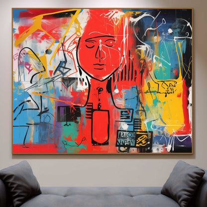 Vibrant Modern Pop Art Face – Bold Colorful Expression for Contemporary Decor