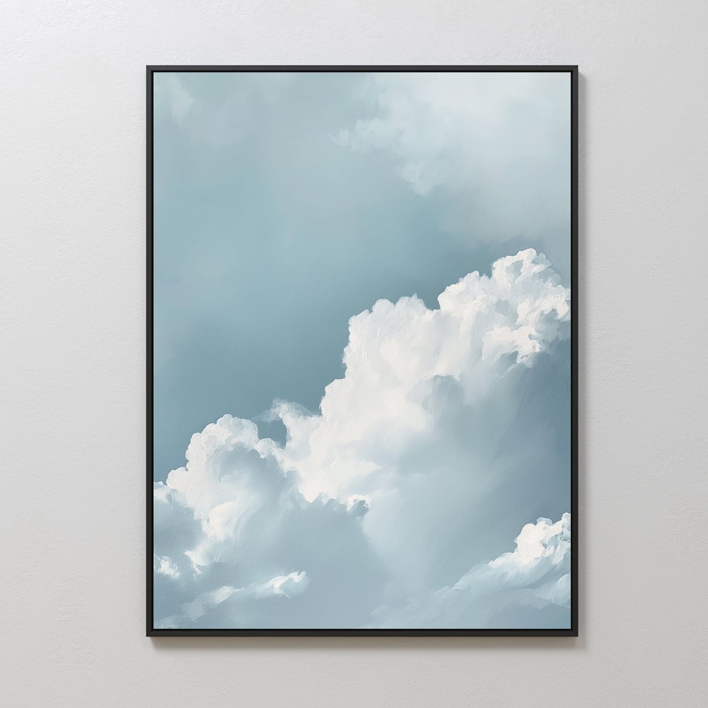 Abstract Blue Sky Cloud Oil Painting for Modern Home Decor