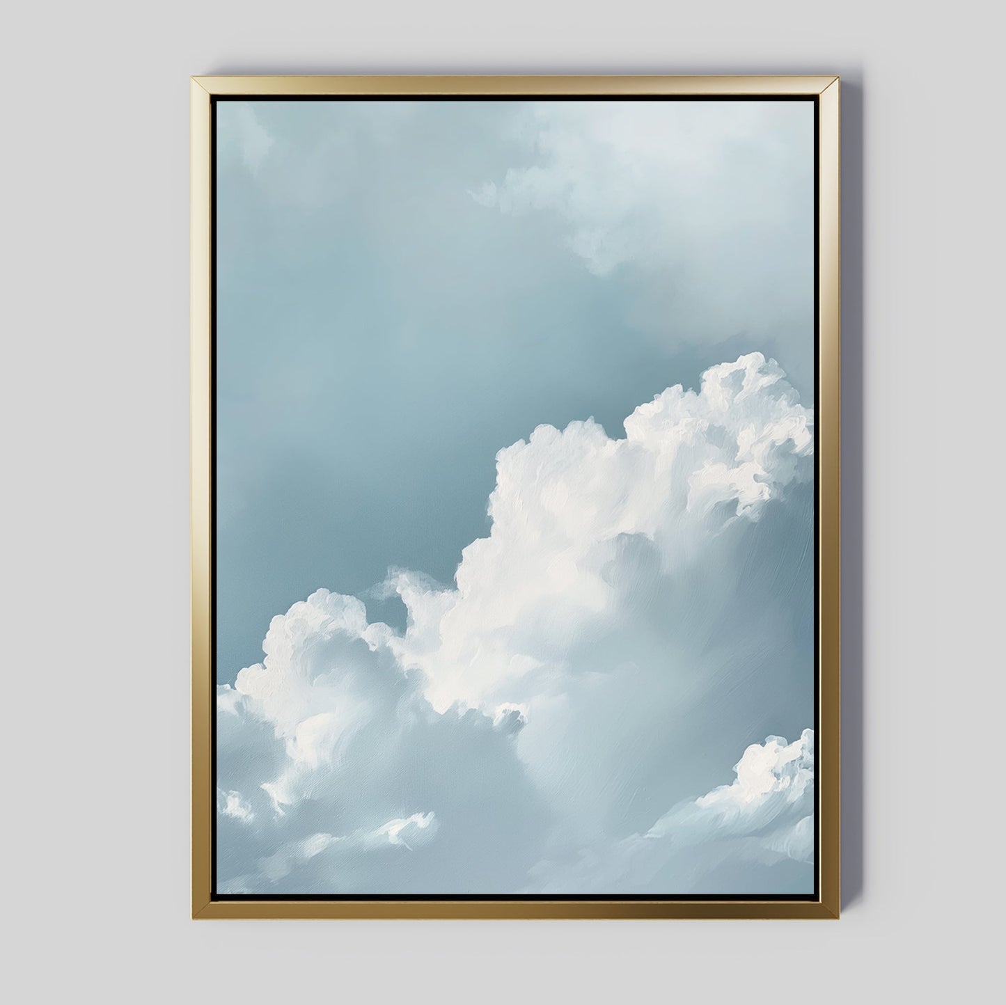 Abstract Blue Sky Cloud Oil Painting for Modern Home Decor