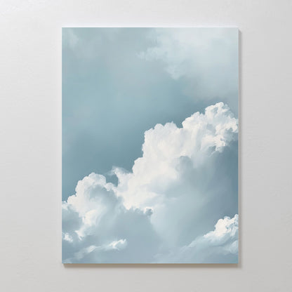 Abstract Blue Sky Cloud Oil Painting for Modern Home Decor