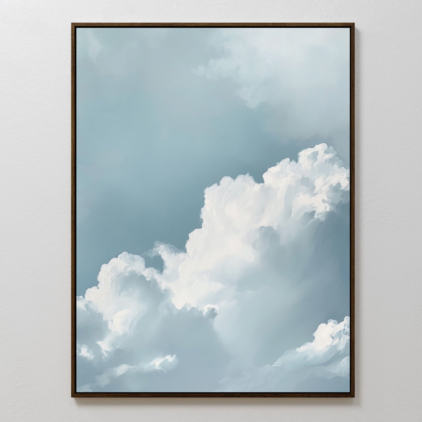 Abstract Blue Sky Cloud Oil Painting for Modern Home Decor