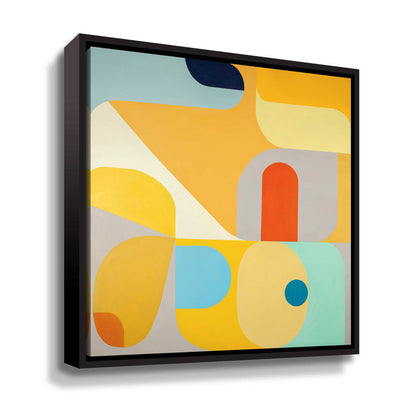 Abstract Geometric Oil Painting with Vibrant Colors and Dynamic Light
