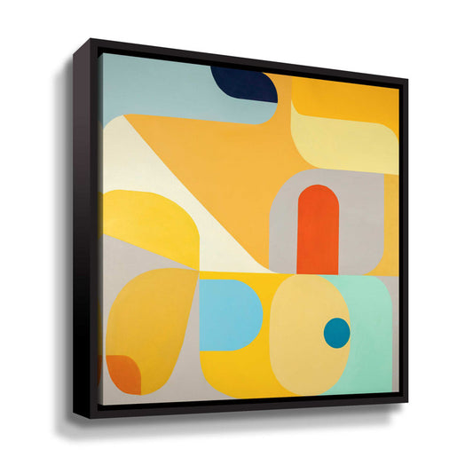 Abstract Geometric Oil Painting with Vibrant Colors and Dynamic Light