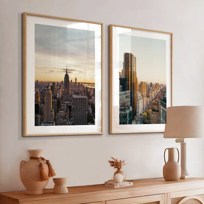 Upper West Side and Empire State Building Oil Painting Set for Modern Decor