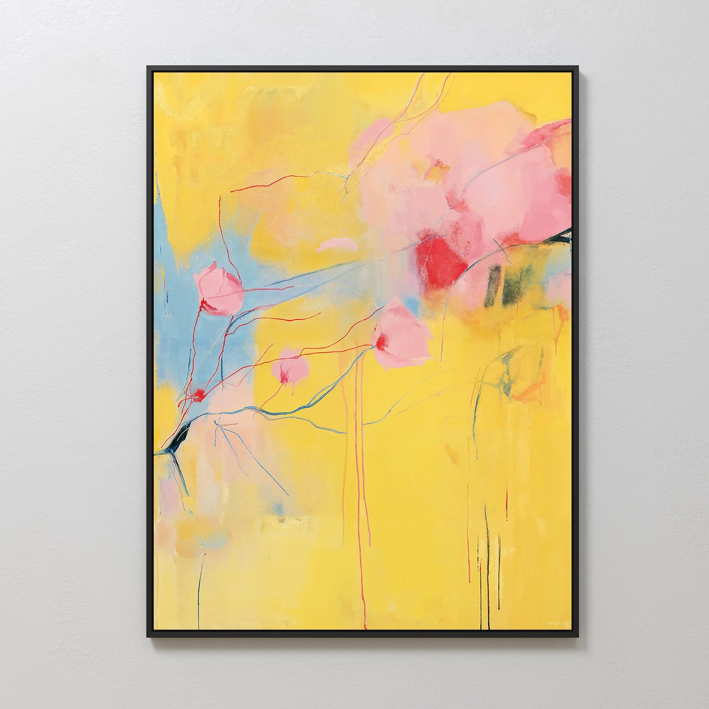 Vibrant Modern Floral Abstract Oil Painting on Canvas