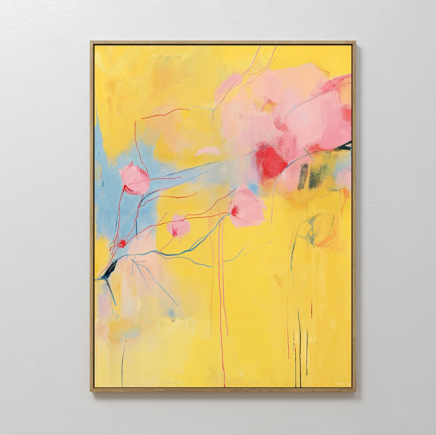 Vibrant Modern Floral Abstract Oil Painting on Canvas