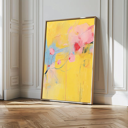 Vibrant Modern Floral Abstract Oil Painting on Canvas