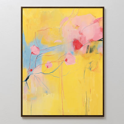 Vibrant Modern Floral Abstract Oil Painting on Canvas