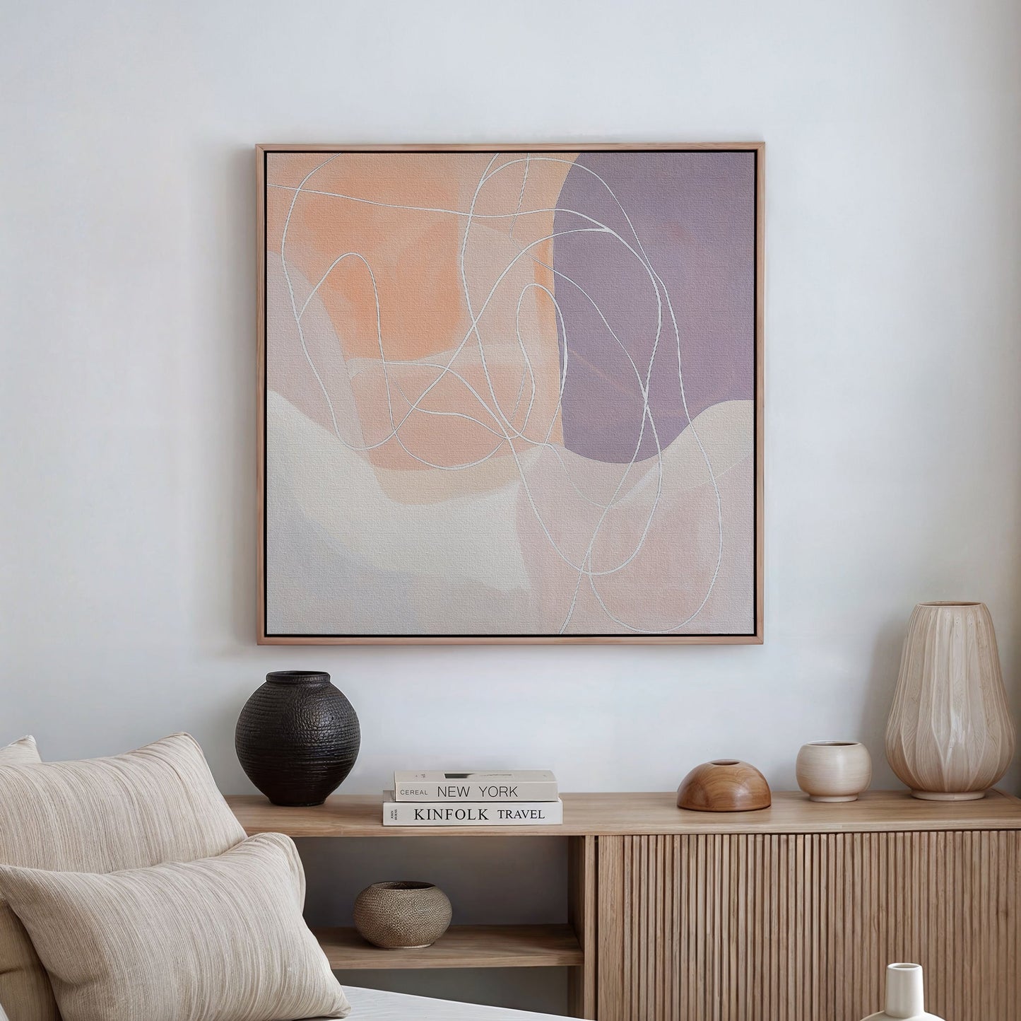 Abstract Soft Patterns Oil Painting for Modern Home Decor