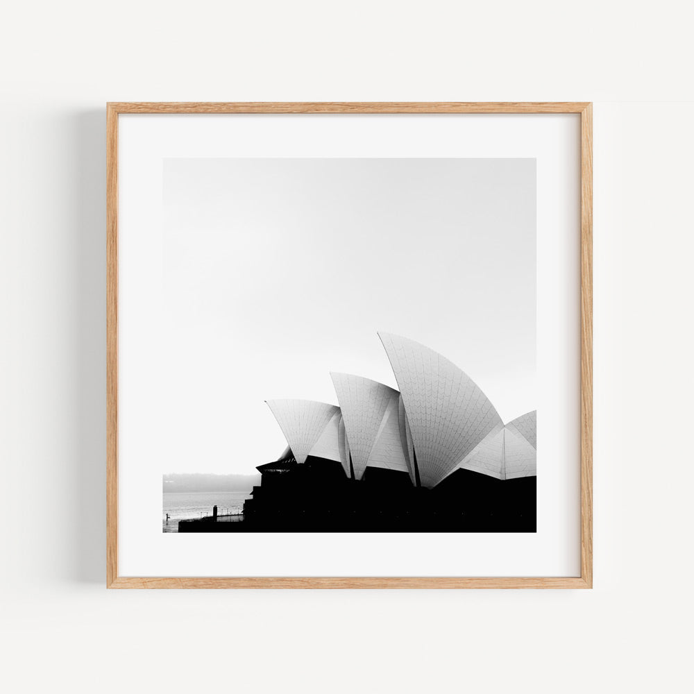 Sydney Opera House in Black and White - Modern Fine Art Oil Painting