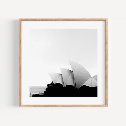 Sydney Opera House in Black and White - Modern Fine Art Oil Painting