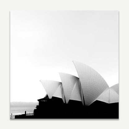 Sydney Opera House in Black and White - Modern Fine Art Oil Painting