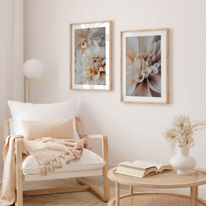 Elegant Dahlia Oil Painting - Serene Floral Wall Art for Home Decor