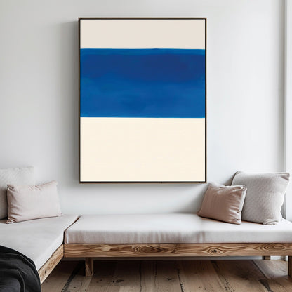 Abstract Blue and White Oil Painting for Modern Home Decor