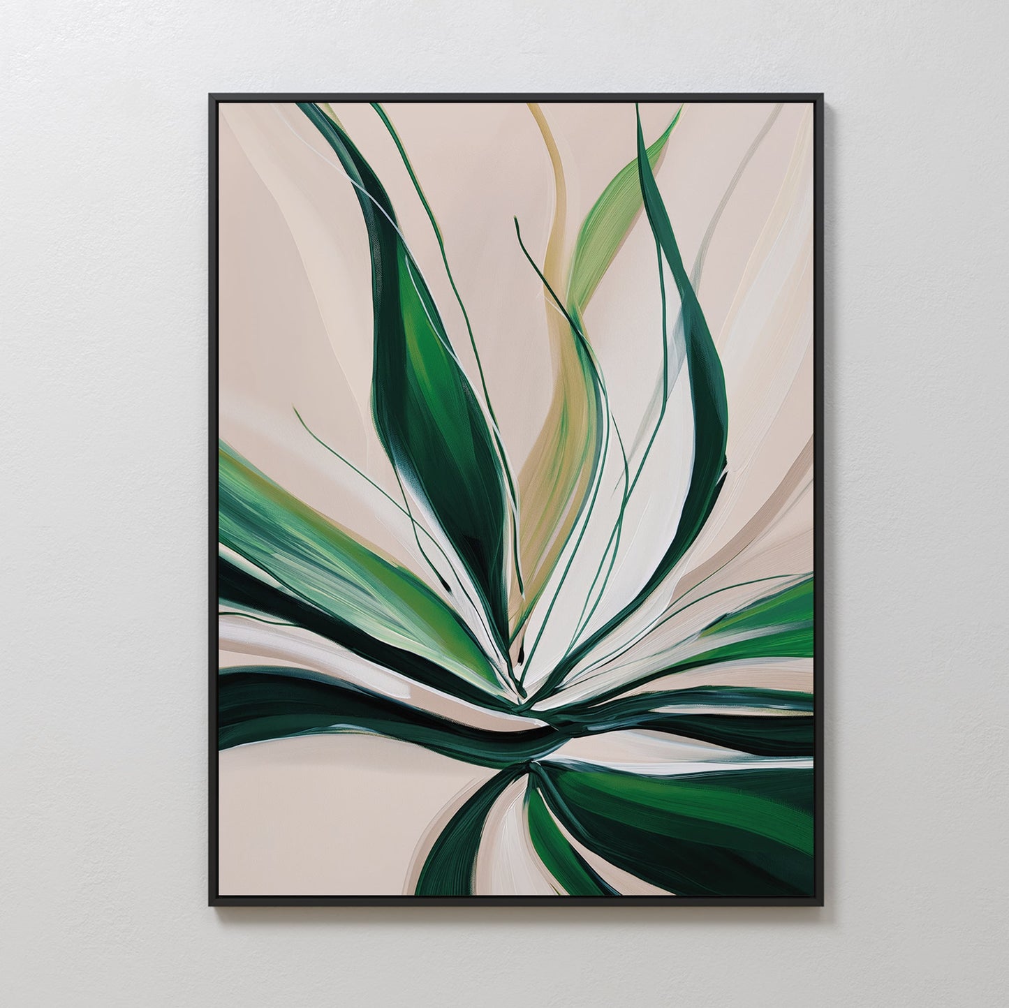 Vibrant Green Abstract Oil Painting for Contemporary Home Decor