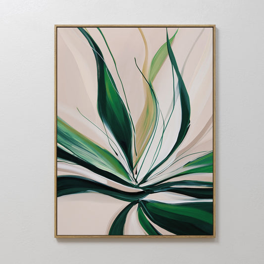 Vibrant Green Abstract Oil Painting for Contemporary Home Decor