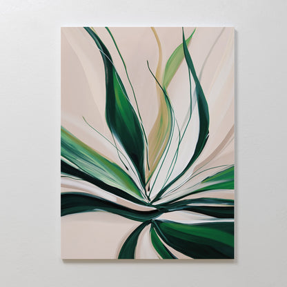 Vibrant Green Abstract Oil Painting for Contemporary Home Decor