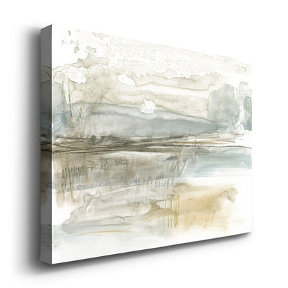 Serene Abstract Landscape Oil Painting in Neutral Tones for Home Decor