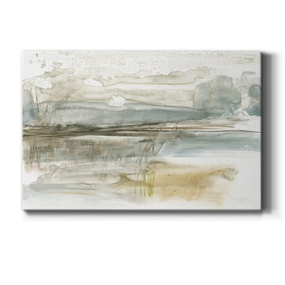 Serene Abstract Landscape Oil Painting in Neutral Tones for Home Decor
