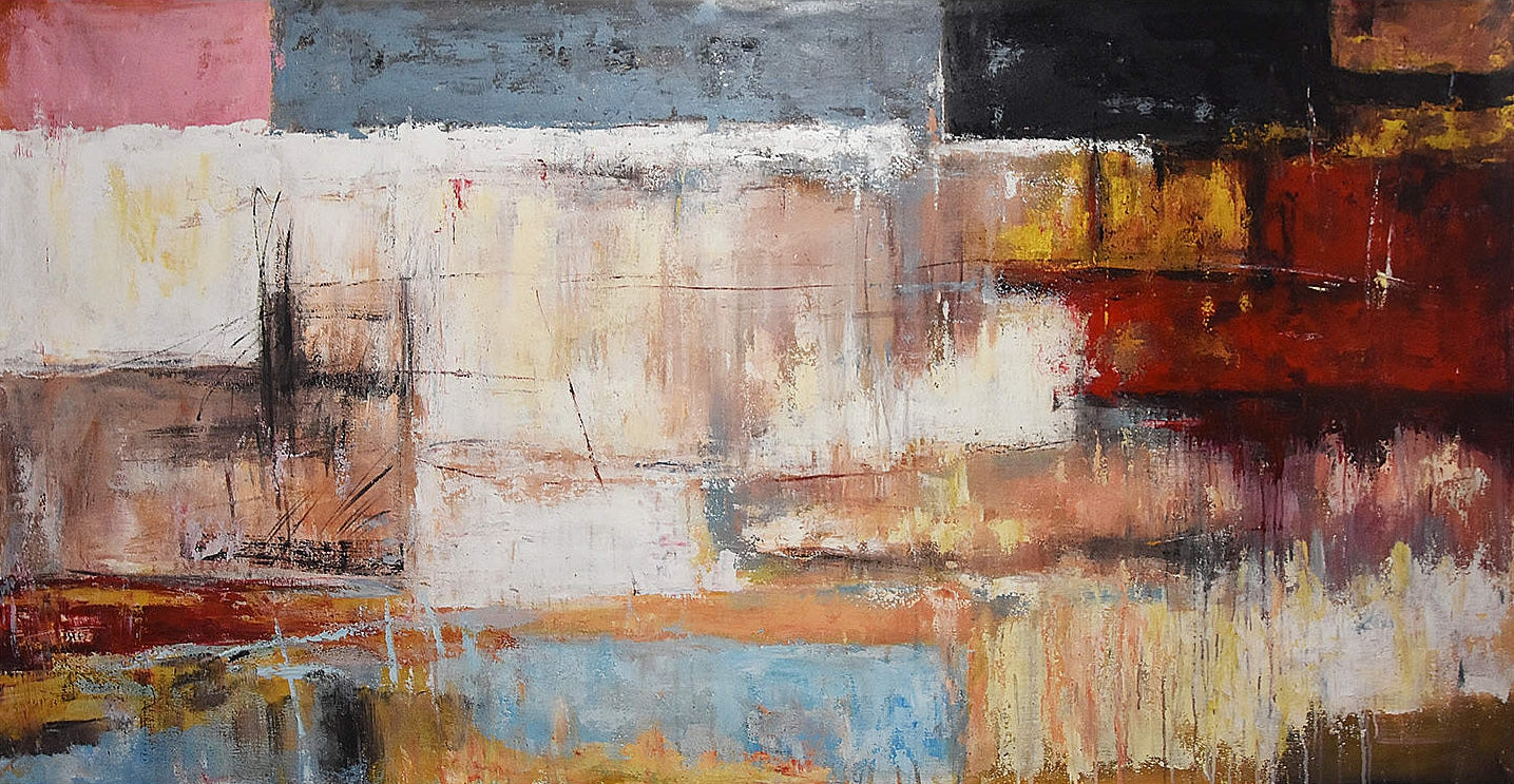Abstract Oil Painting: Vibrant Colorful Canvas Art for Home Decor