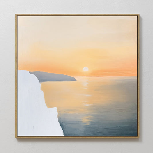 Serene Sunset Abstract Landscape Oil Painting for Modern Home Decor