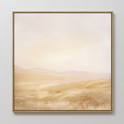 Serene Sunlit Meadows Abstract Oil Painting for Tranquil Home Decor