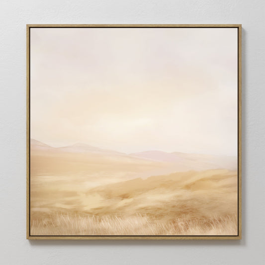 Serene Sunlit Meadows Abstract Oil Painting for Tranquil Home Decor