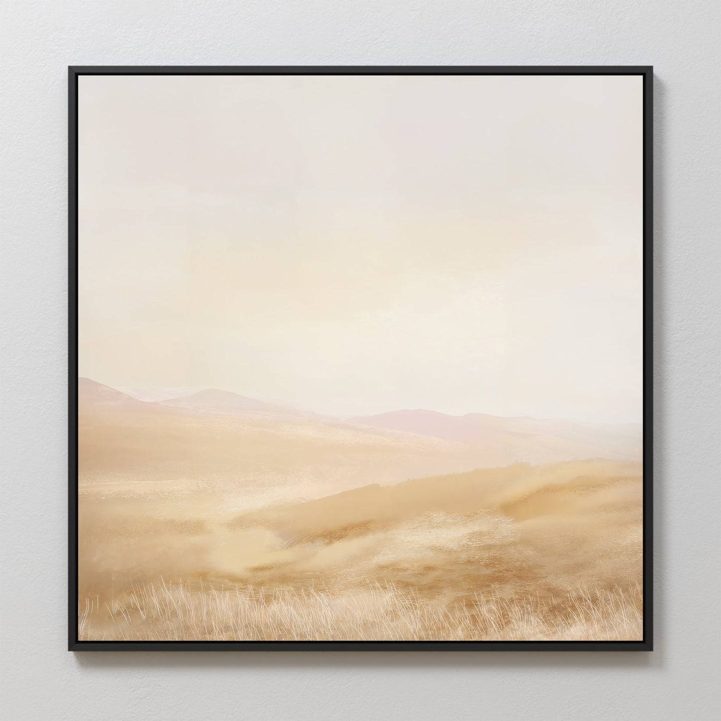 Serene Sunlit Meadows Abstract Oil Painting for Tranquil Home Decor