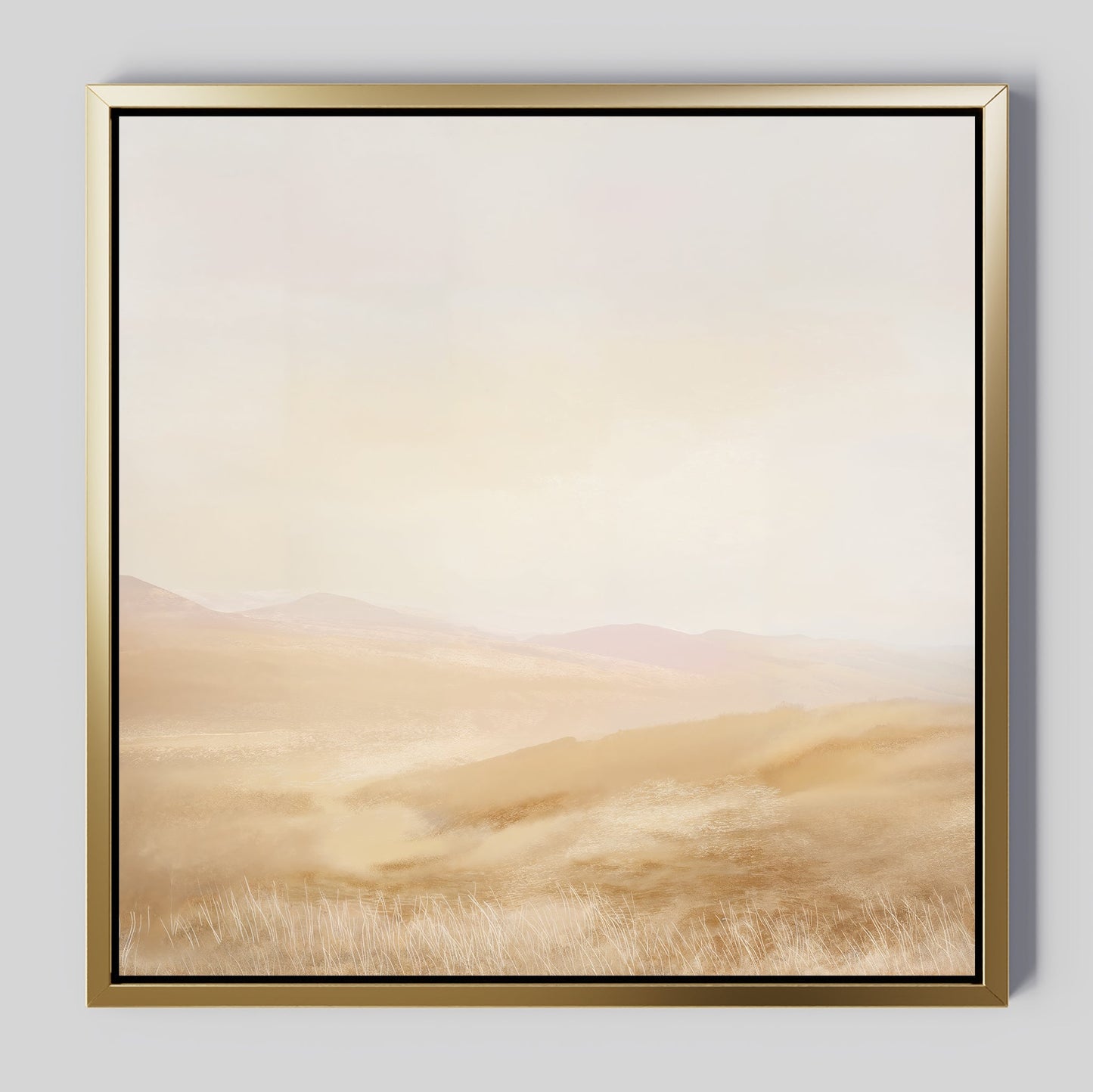 Serene Sunlit Meadows Abstract Oil Painting for Tranquil Home Decor