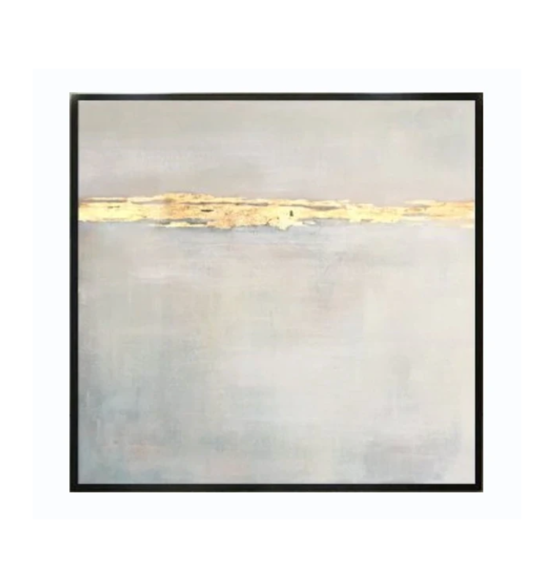 Serene Gold Horizon: Elegant Sunset-Inspired Oil Painting for Modern Decor