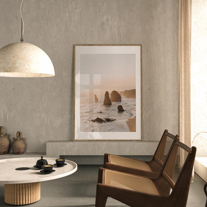 Serene Sunset Over Twelve Apostles Ocean Landscape Oil Painting