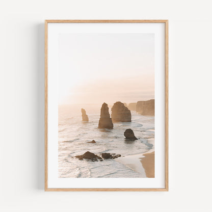 Serene Sunset Over Twelve Apostles Ocean Landscape Oil Painting