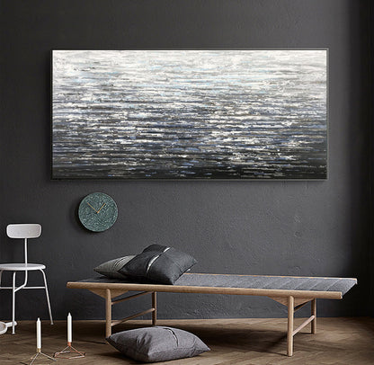 Abstract Gray Surface Oil Painting for Modern Home Decor