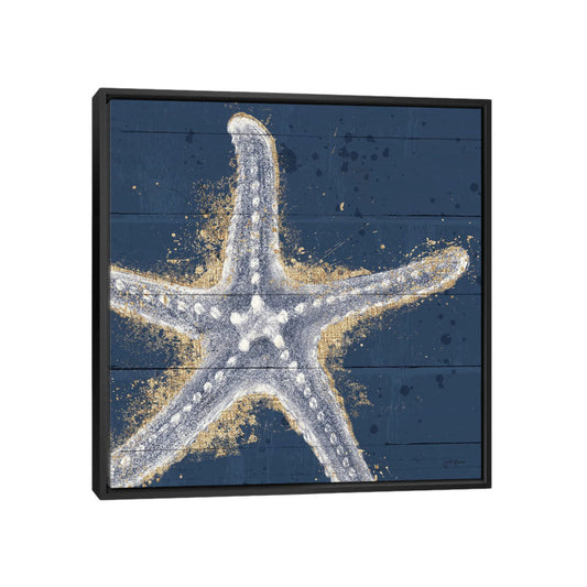 Coastal Starfish Oil Painting on Canvas - Nautical Wall Art for Beach Home Decor