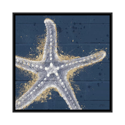 Coastal Starfish Oil Painting on Canvas - Nautical Wall Art for Beach Home Decor
