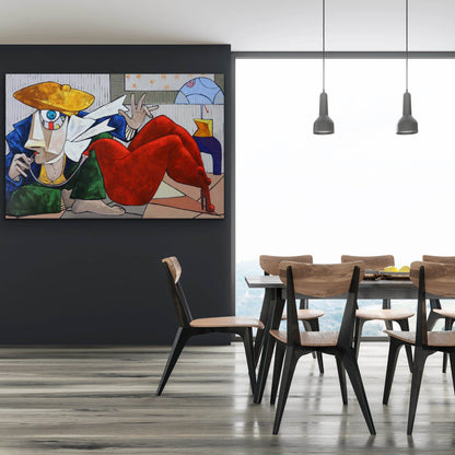 Vibrant Pop Art Oil Painting - Bold Colors and Unique Style for Modern Decor