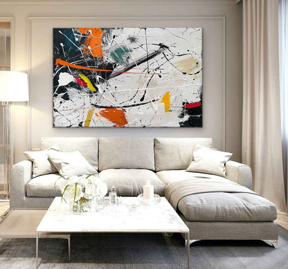 Vibrant Abstract Expressionism Oil Painting for Modern Home Decor