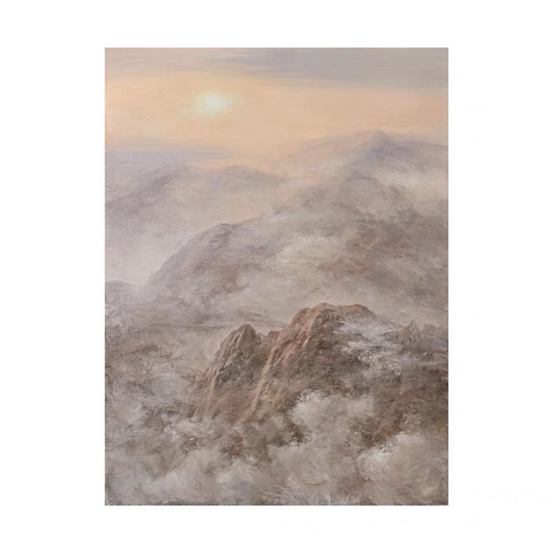 Serene Mountain Landscape Oil Painting for Home Decor