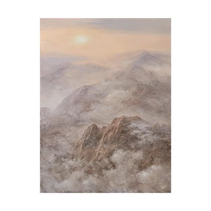 Serene Mountain Landscape Oil Painting for Home Decor