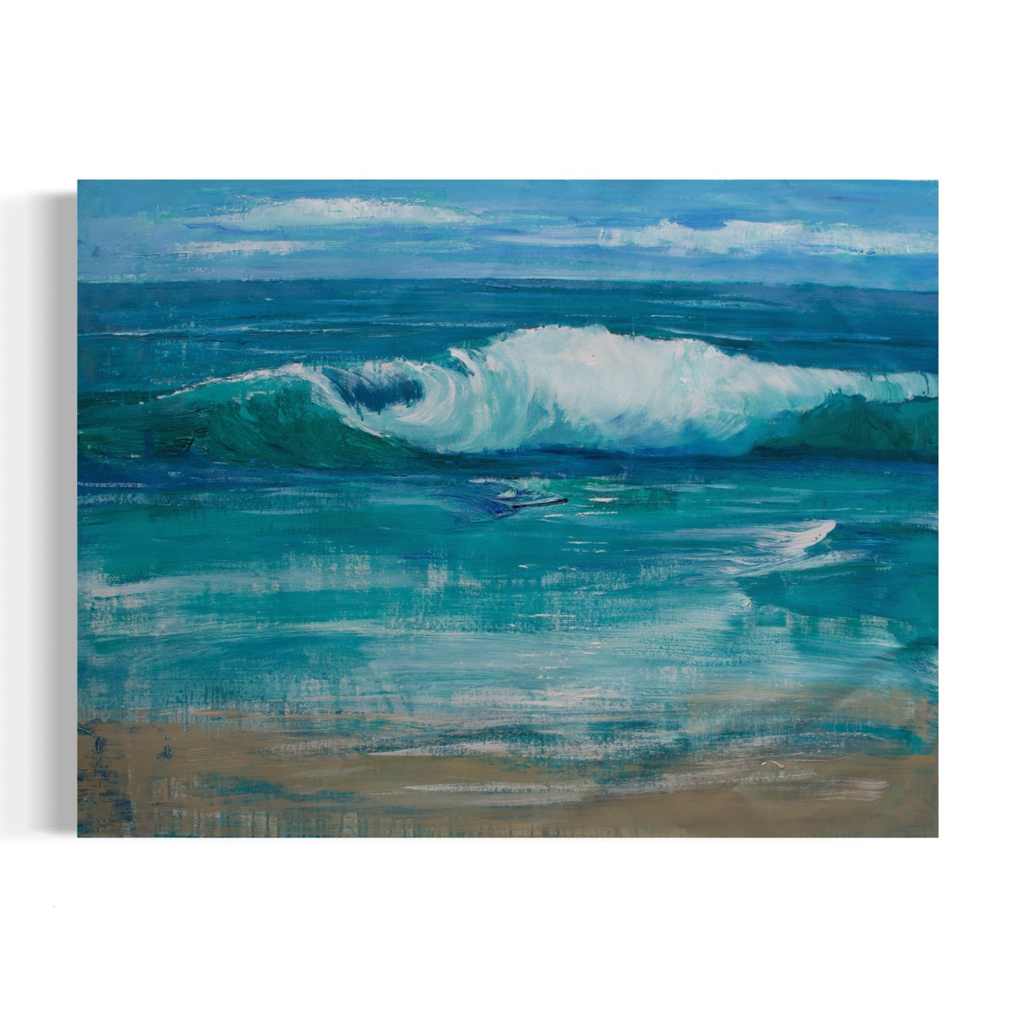 Tranquil Ocean Waves Oil Painting for Serene Home Decor