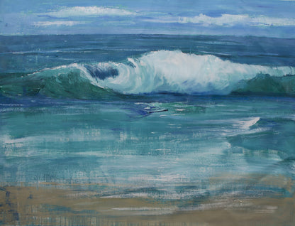 Tranquil Ocean Waves Oil Painting for Serene Home Decor