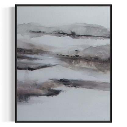 Tranquil Landscape Oil Painting in Soft Neutrals for Modern Home Decor