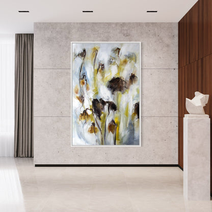 Vibrant Abstract Oil Painting of Cosmos Art for Modern Home Décor