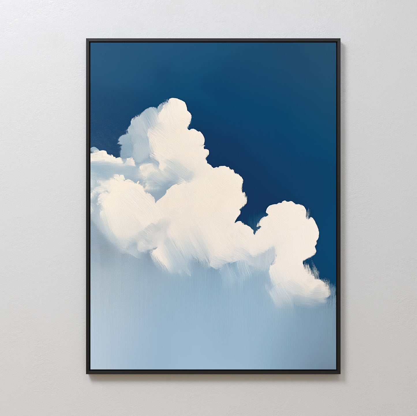 Serene Cumulus Clouds Oil Painting for Modern Home Decor