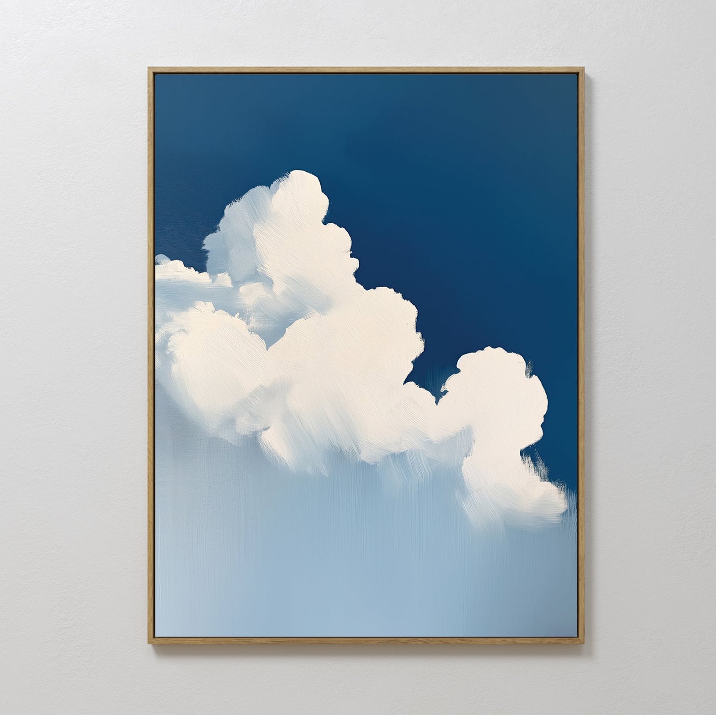 Serene Cumulus Clouds Oil Painting for Modern Home Decor