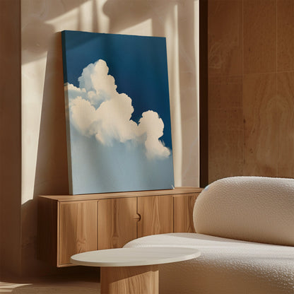 Serene Cumulus Clouds Oil Painting for Modern Home Decor